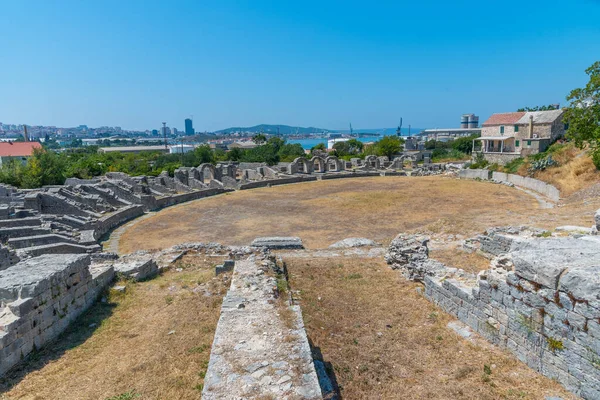 Hırvatistan 'ın Split kenti yakınlarındaki antik Salona' da Roma amfi tiyatrosu