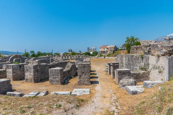Hırvatistan 'ın Split kenti yakınlarındaki antik Salona' da Roma amfi tiyatrosu