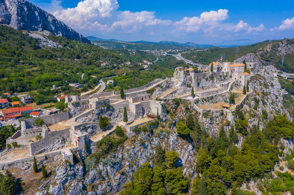 Uitzicht Vanuit Lucht Vesting Klis Bij Split Kroatië — Stockfoto