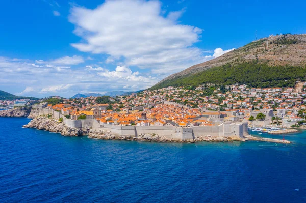 Hırvat kasabası Dubrovnik 'in hava manzarası