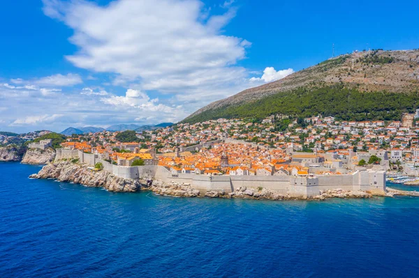 Vue Aérienne Ville Croate Dubrovnik — Photo