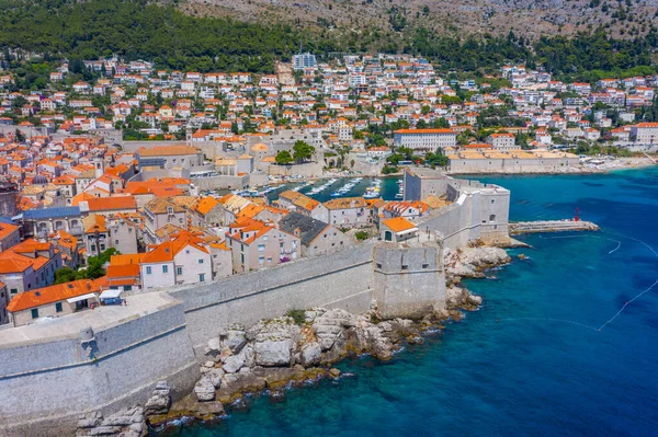 Légi Kilátás Horvát Város Dubrovnik — Stock Fotó