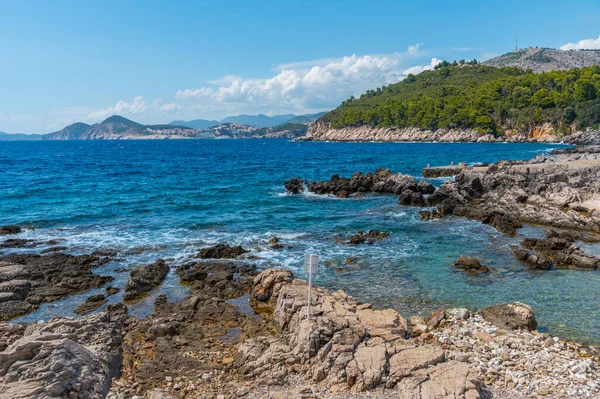 Dubrovnik Hırvatistan 'ın Lokrum adasındaki kayalık bir plajdan izledi