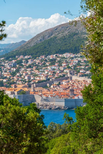 Hırvatistan 'daki Dubrovnik ve Lokrum adasının hava manzarası