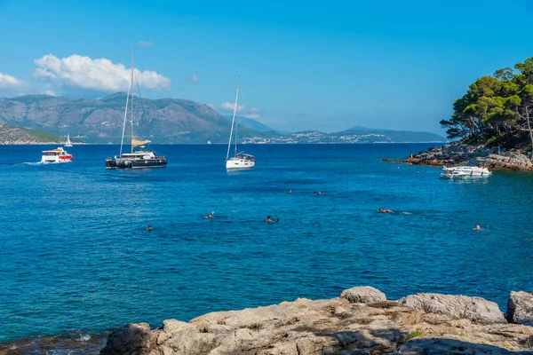 Rocky Beach Lokrum Island Dubrovnik Croatia — стоковое фото