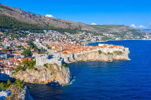 Letecký Pohled Chorvatské Město Dubrovník Pevnost Lovrijenac — Stock fotografie