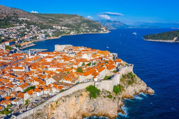 Vista Aérea Ciudad Croata Dubrovnik —  Fotos de Stock