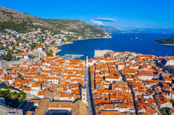 Eski Hırvat kasabası Dubrovnik 'in hava manzarası