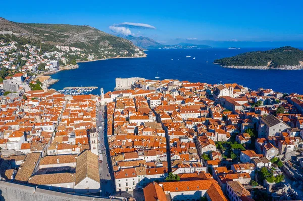 Eski Hırvat kasabası Dubrovnik 'in hava manzarası