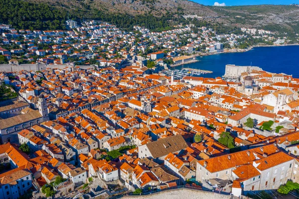 Eski Hırvat kasabası Dubrovnik 'in hava manzarası