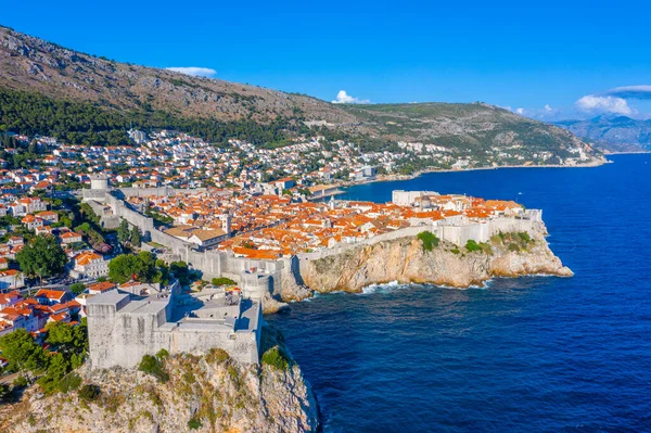 Aerial View Croatian Town Dubrovnik Lovrijenac Fortress — Stock Photo, Image