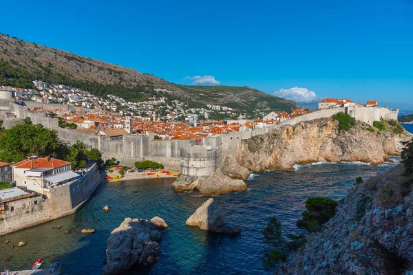 Άποψη Της Οχύρωσης Της Παλιάς Πόλης Στο Ντουμπρόβνικ Της Κροατίας — Φωτογραφία Αρχείου
