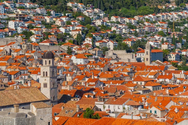 Flygfoto Över Gamla Stan Kroatiska Dubrovnik — Stockfoto