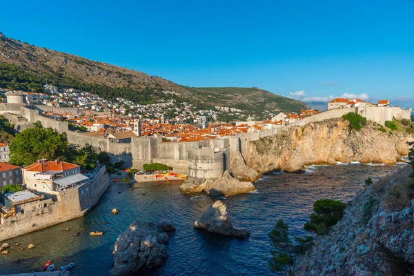 Vista Fortificación Del Casco Antiguo Dubrovnik Croacia —  Fotos de Stock