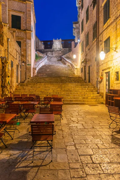 Escalera Que Conduce Iglesia San Ignacio Dubrovnik Croacia — Foto de Stock