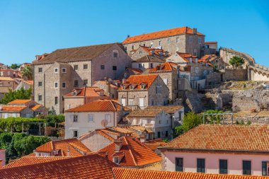 Hırvatistan 'ın Dubrovnik kentindeki Saint Mary kilisesinin hava manzarası