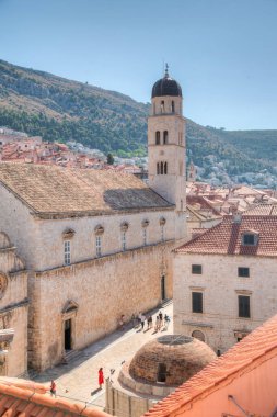Hırvatistan 'ın Dubrovnik kentindeki Fransisken manastırının hava manzarası