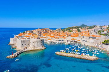 Hırvat kasabası Dubrovnik 'in hava manzarası