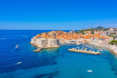 Hırvat kasabası Dubrovnik 'in hava manzarası