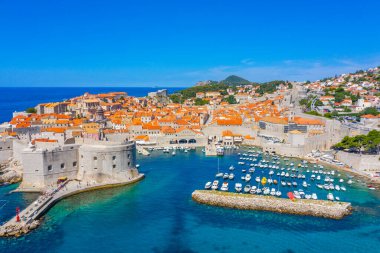 Hırvat kasabası Dubrovnik 'in hava manzarası