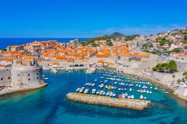 Hırvat kasabası Dubrovnik 'in hava manzarası