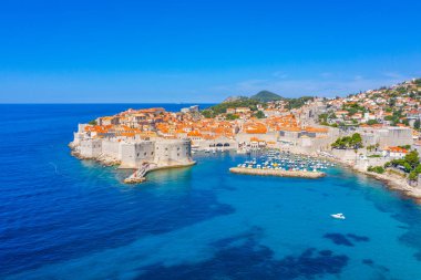 Hırvat kasabası Dubrovnik 'in hava manzarası