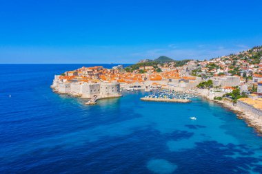 Hırvat kasabası Dubrovnik 'in hava manzarası