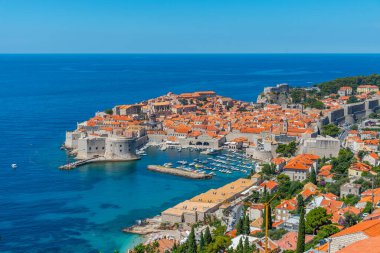 Hırvat kasabası Dubrovnik 'in hava manzarası