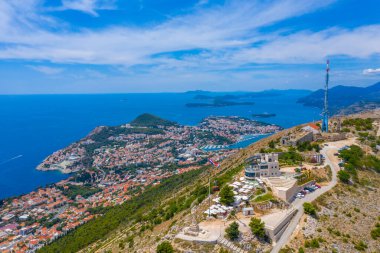 Hırvatistan 'ın Dubrovnik kentindeki İmparatorluk Kalesi' nin hava manzarası