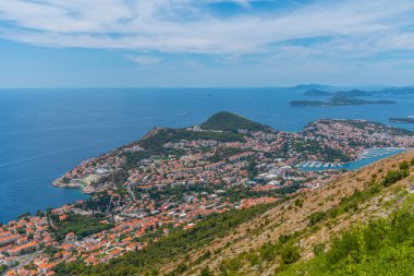 Hırvatistan 'ın Dubrovnik kentinin çağdaş kesiminin havadan görüşü