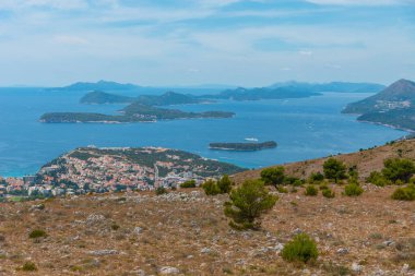 Hırvatistan 'ın Dubrovnik kentinin çağdaş kesiminin havadan görüşü