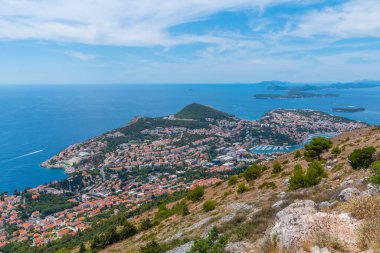 Hırvatistan 'ın Dubrovnik kentinin çağdaş kesiminin havadan görüşü