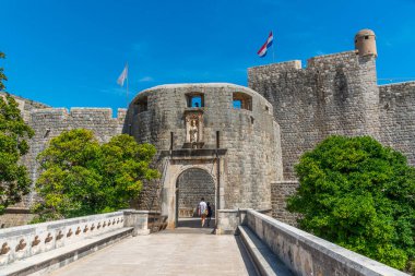 Hırvat kenti Dubrovnik 'teki Yığın Kapısı manzarası