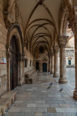 Hırvatistan 'ın Dubrovnik kentindeki rektör sarayının gündoğumu manzarası