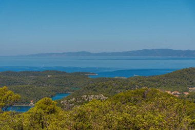 Hırvatistan 'ın Montokuc kentindeki Mljet ulusal parkının hava manzarası