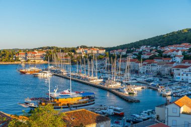 Hırvatistan 'ın Korcula kentinde Marina