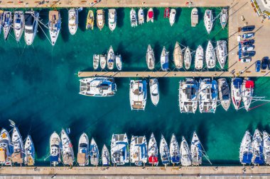 Hırvatistan 'ın Korcula kentinde Marina