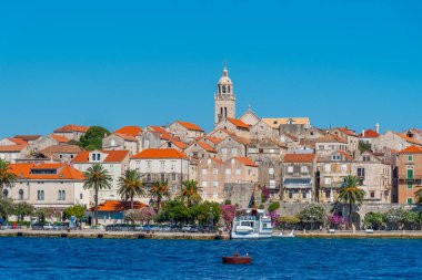 Hırvat kenti Korcula 'nın şehir manzarası