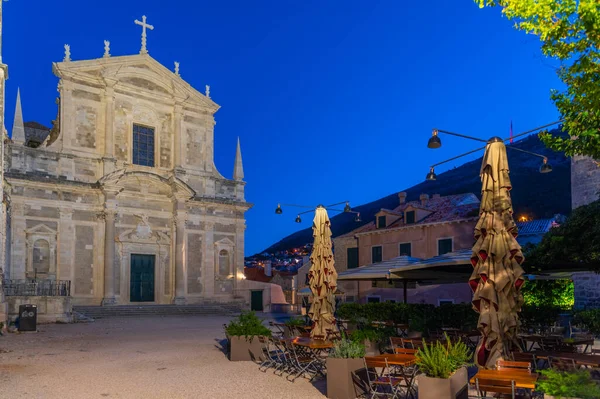 Napkelte Kilátás Szent Ignác Templom Horvát Város Dubrovnik — Stock Fotó