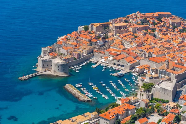 Srd Tepesinden Hırvat Kasabası Dubrovnik Hava Manzarası — Stok fotoğraf
