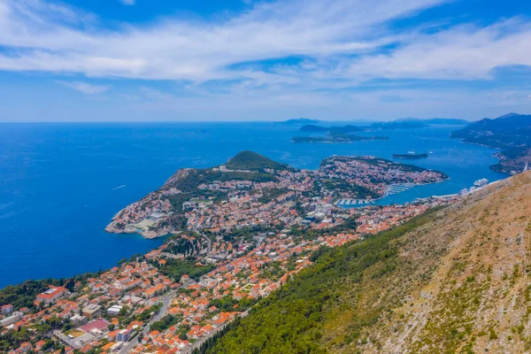 Letecký Pohled Moderní Část Dubrovníku Chorvatsko — Stock fotografie