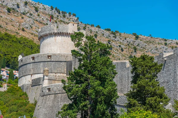 Hırvatistan 'ın Dubrovnik kentindeki eski kentin güçlendirilmesi manzarası