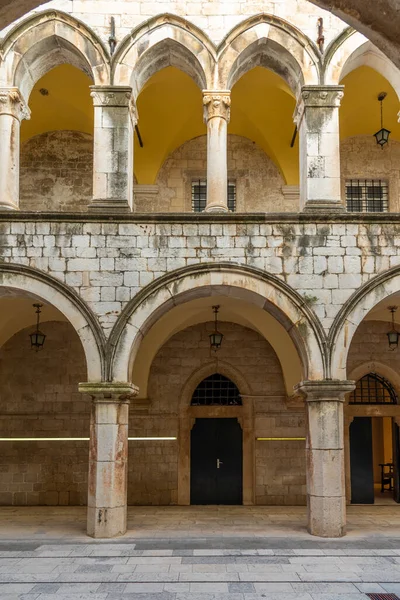 Sponza Palota Belső Udvara Dubrovnikban Horvátország — Stock Fotó