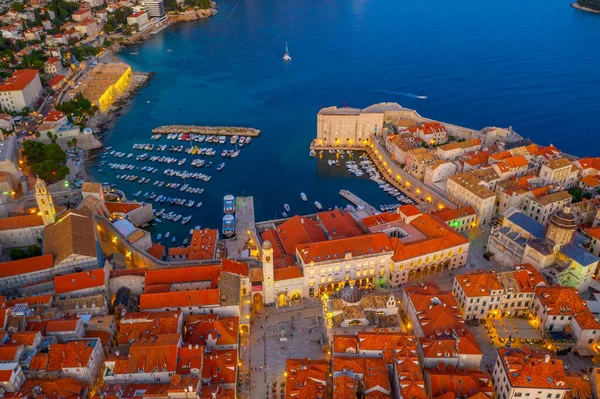 Hajók Kikötése Régi Kikötőben Dubrovnik Horvátország — Stock Fotó
