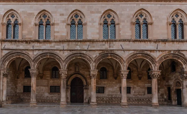 Sunrise View Arcade Rector Palace Dubrovnik Croatia — Stock Photo, Image