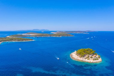 Hırvat kenti Hvar 'ın hava manzarası