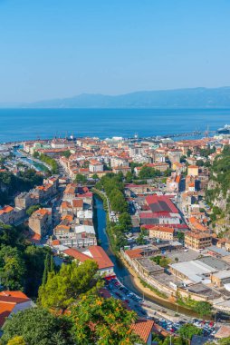 Hırvat kenti Rijeka 'nın hava manzarası
