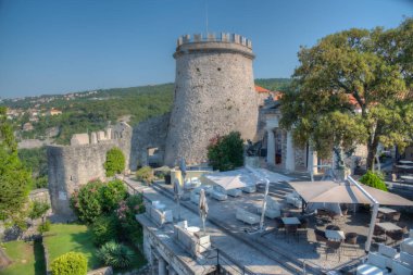 Hırvatistan 'ın Rijeka kentindeki Trsat kalesinin manzarası