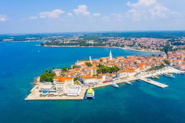 Hırvat kenti Porec 'in hava manzarası