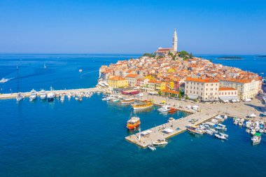 Hırvat kenti Rovinj 'in hava manzarası